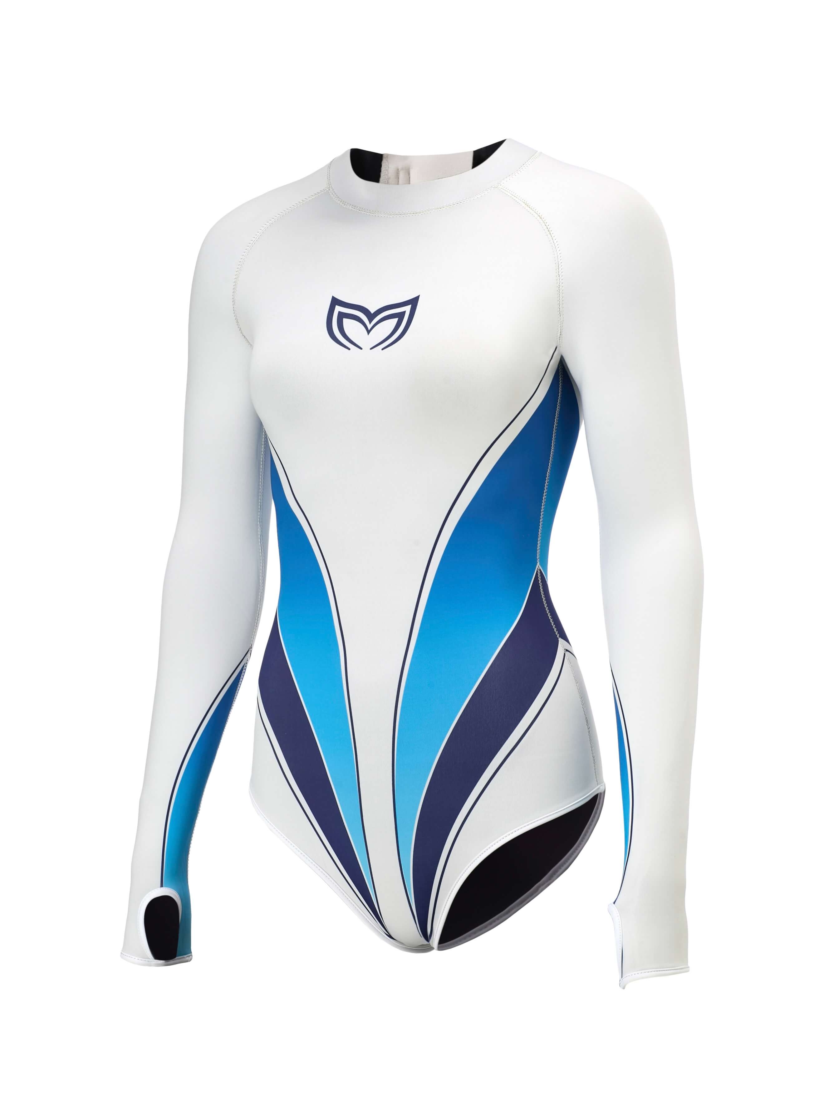 Yanita women’s springsuit shown from a slight side angle