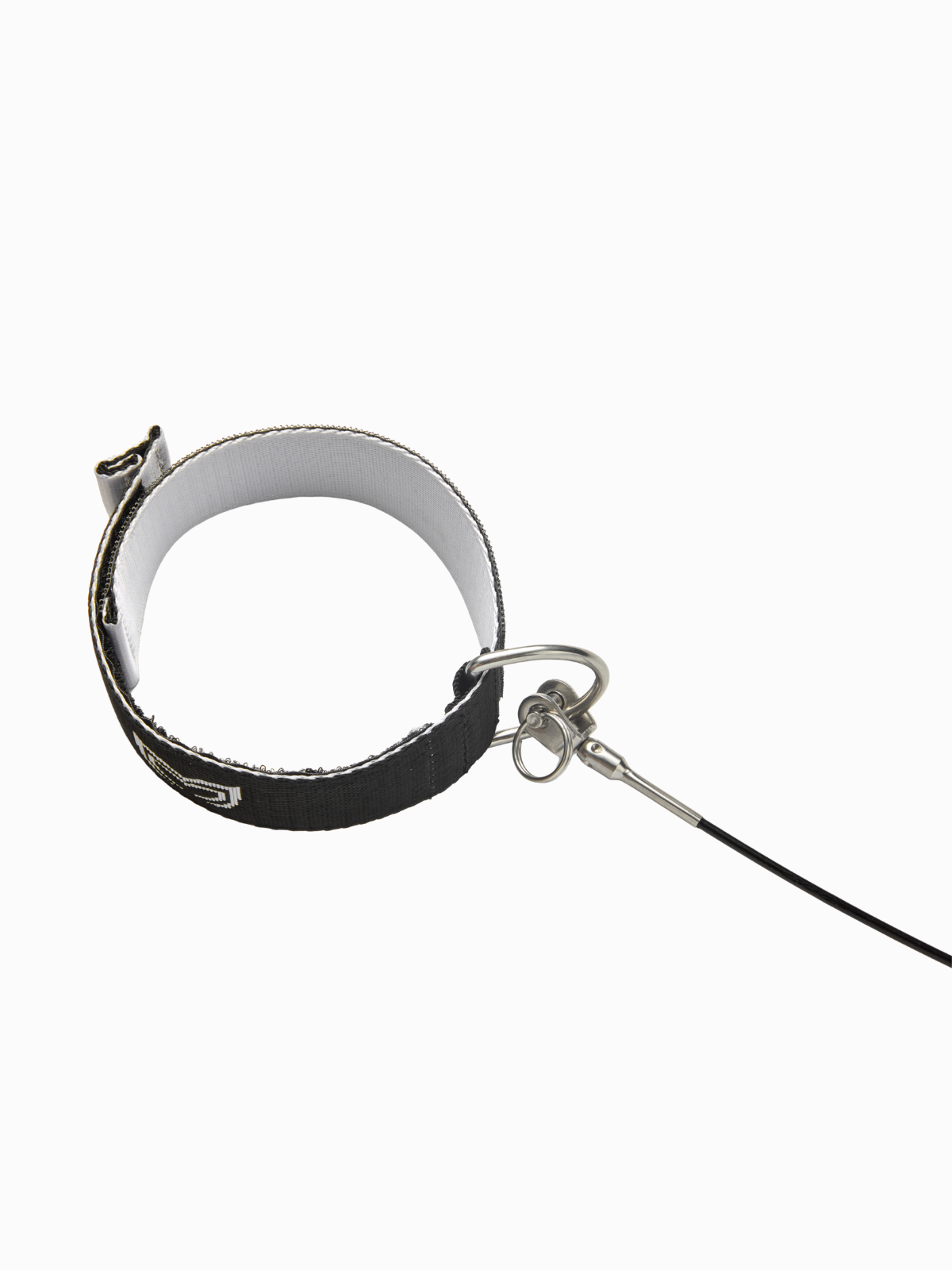 Freediving lanyard wrist cuff top view on white background