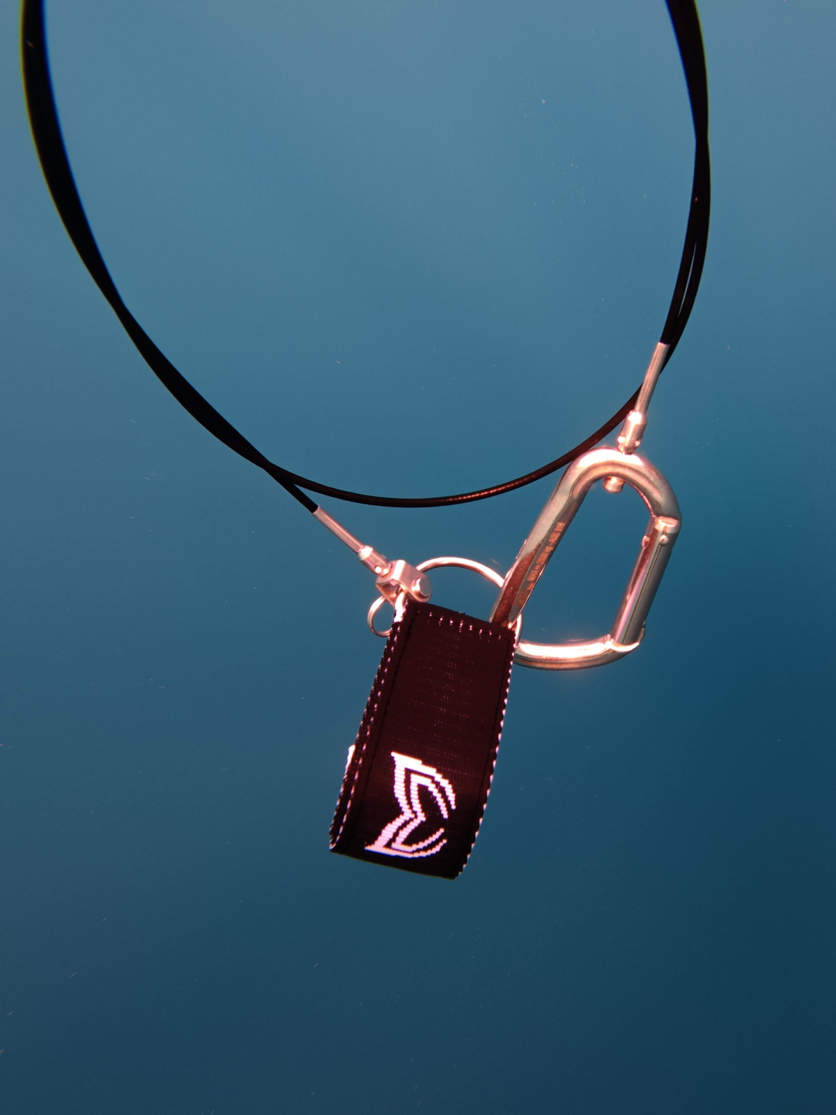 Freediving lanyard underwater product shot
