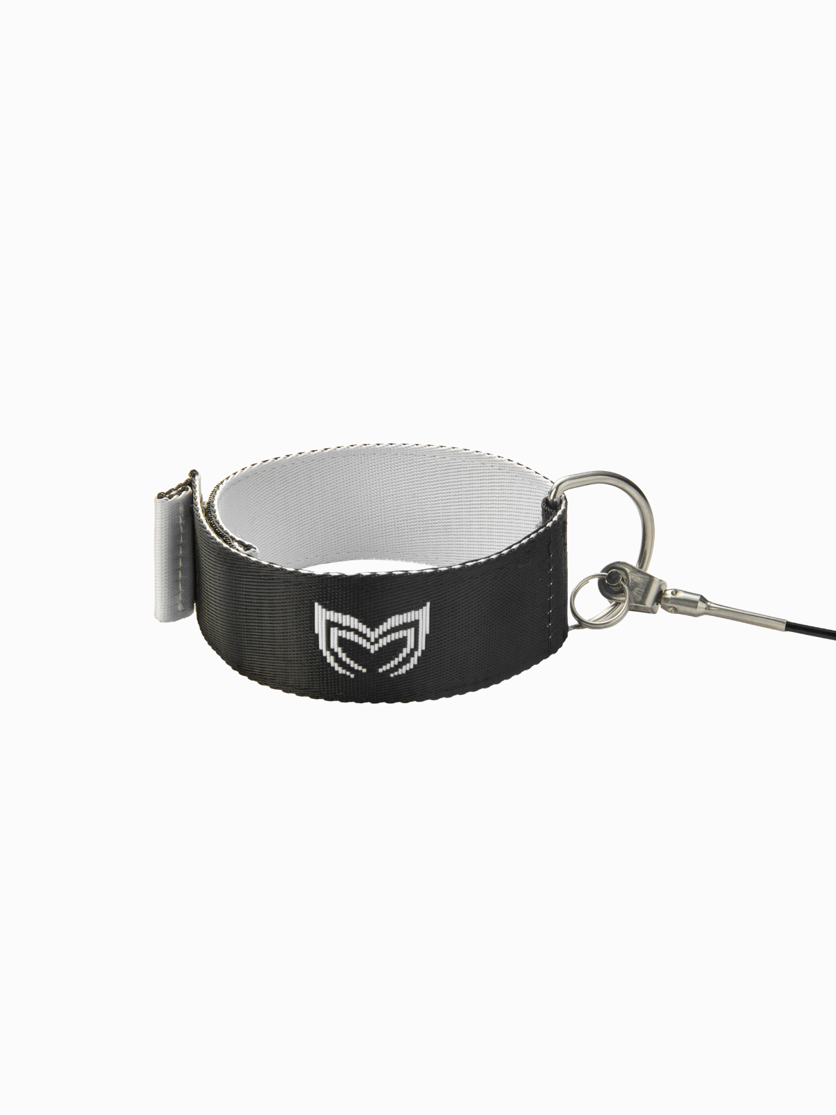 Freediving lanyard wrist cuff with cable on white background