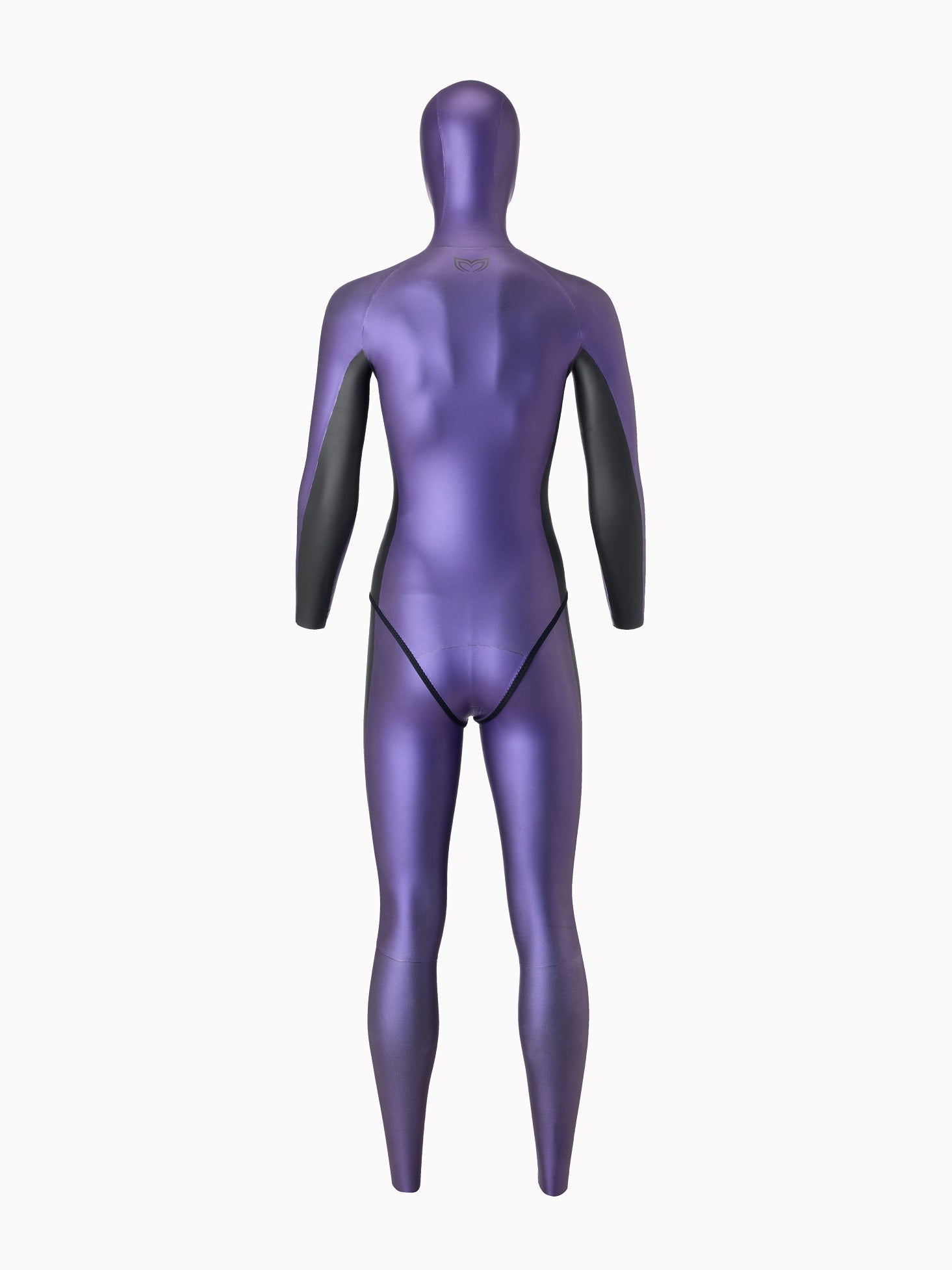 Molchanovs Natalia's Legacy Women's SPORT Wetsuit 1.5mm, purple glide-skin with black panels, rear view on mannequin