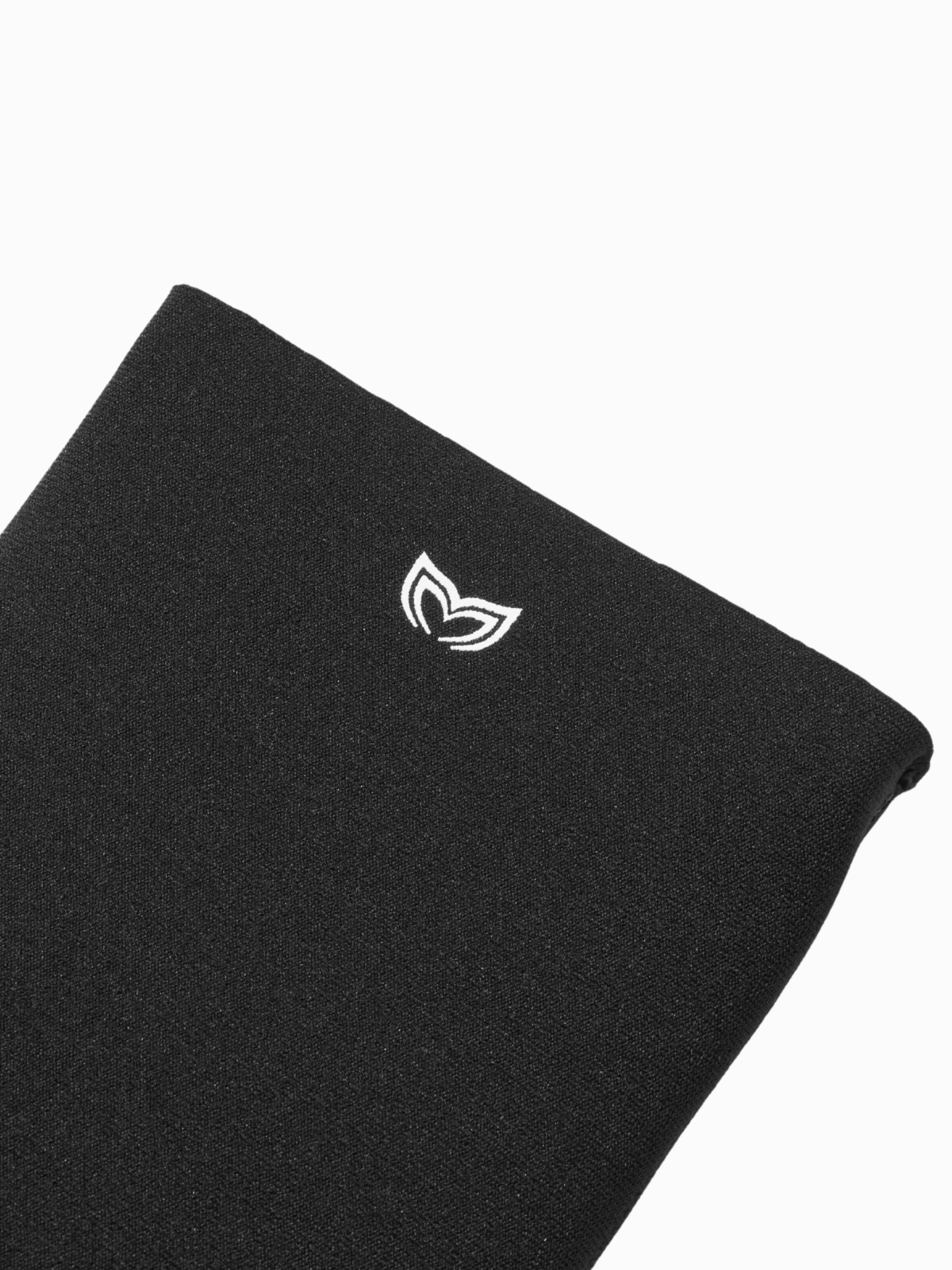 Close-up of Molchanovs freediving sock upper cuff showing neoprene texture and embroidered Molchanovs wing logo