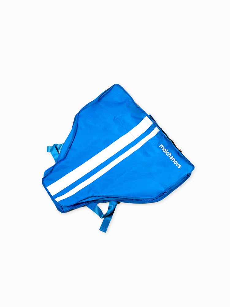 Molchanovs Lightweight Monofin Bag 2 in blue with double white stripe, front view
