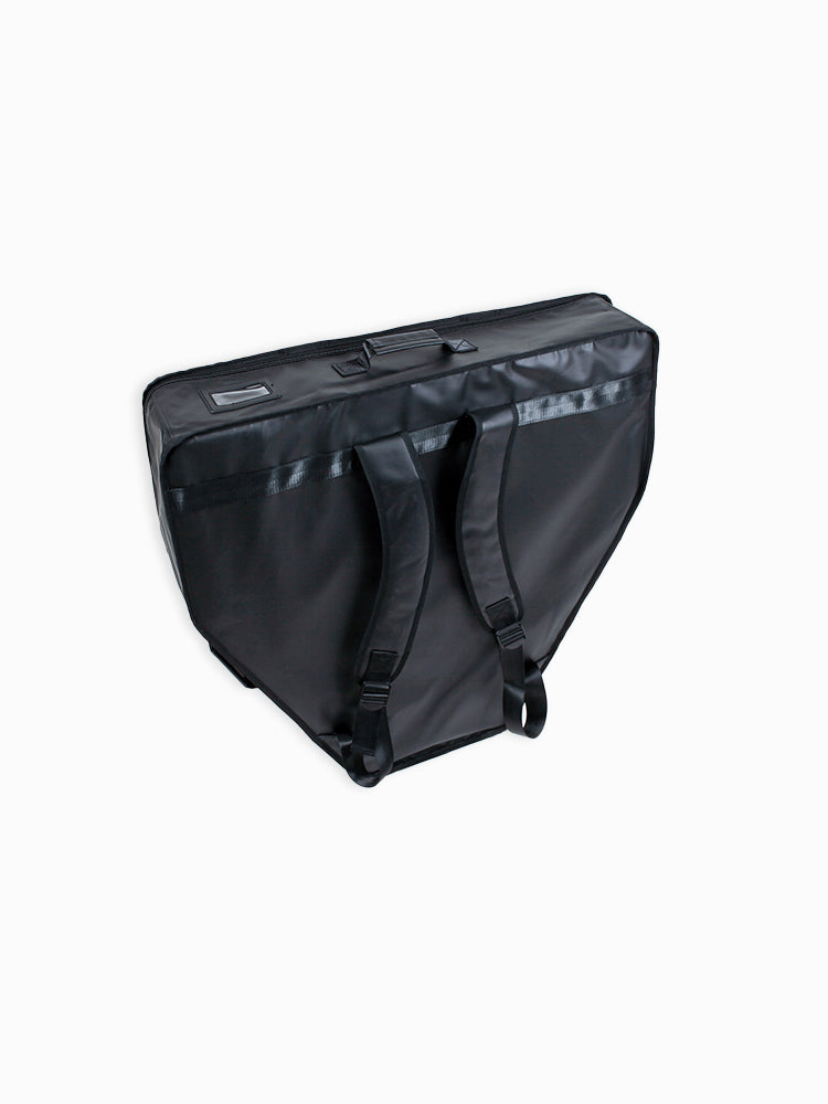 Molchanovs Semihard Monofin Bag 2 black, rear view showing padded backpack straps